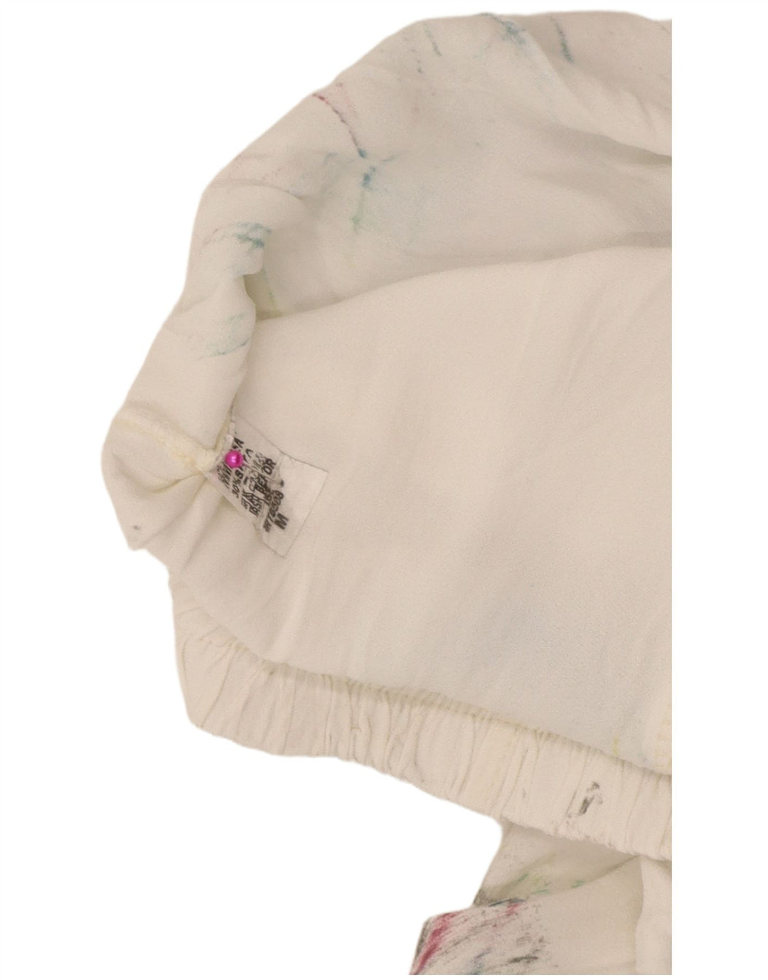 Pantaloni harem de damă vintage Medium W28 L29 White Tie Dye Viscoză