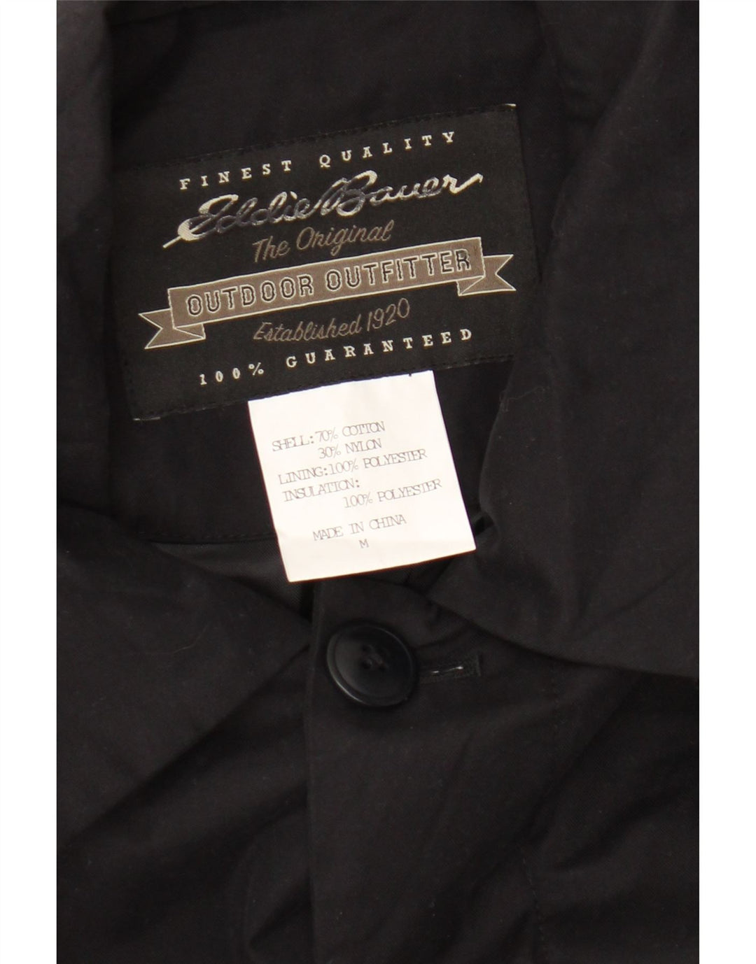 Pardesiu Eddie Bauer pentru bărbați, cu tăiere largă, UK 38, bumbac mediu negru