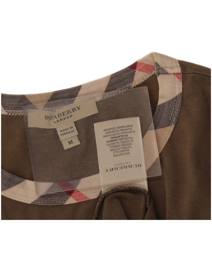 BURBERRY Tricou pentru femei Top UK 12 Medium Khaki Bumbac