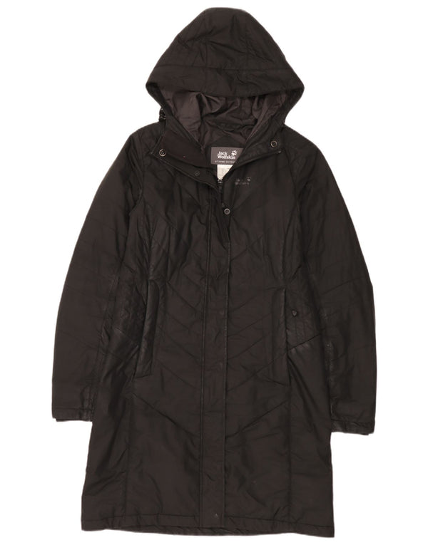 Jack Wolfskin Jachetă căptușită cu glugă pentru femei UK 10 Poliester negru mic