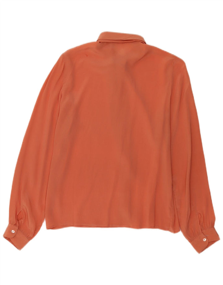 Bluză vintage pentru femei cu cravată în față IT 44 portocaliu mediu