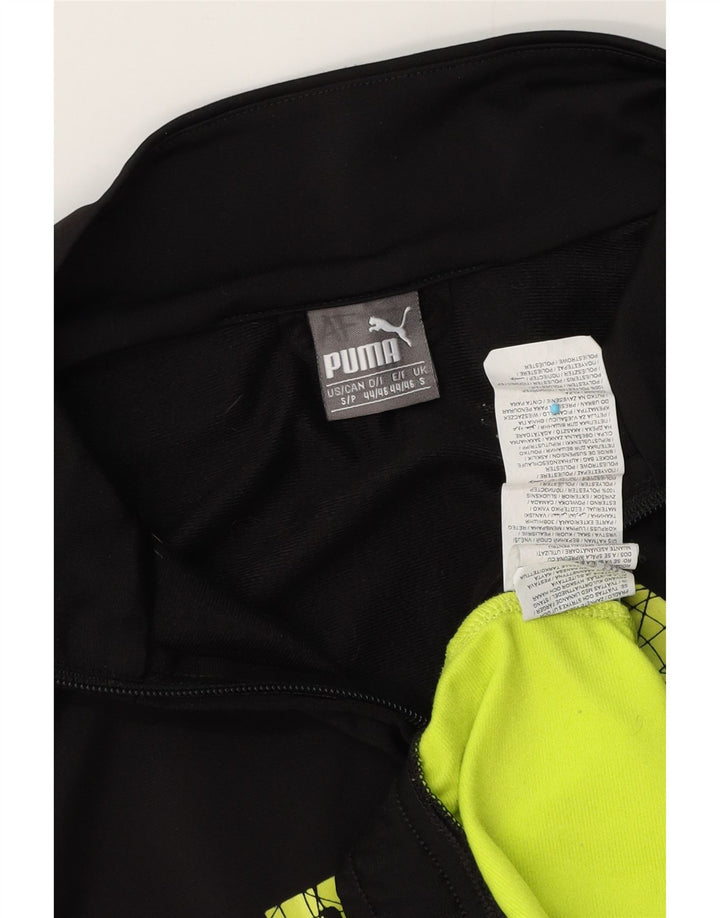 Jachetă de top Puma pentru bărbați cu grafică din poliester color bloc negru