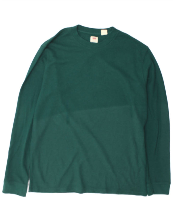 Levi's Top standard pentru bărbați cu mânecă lungă, mare, verde, bumbac