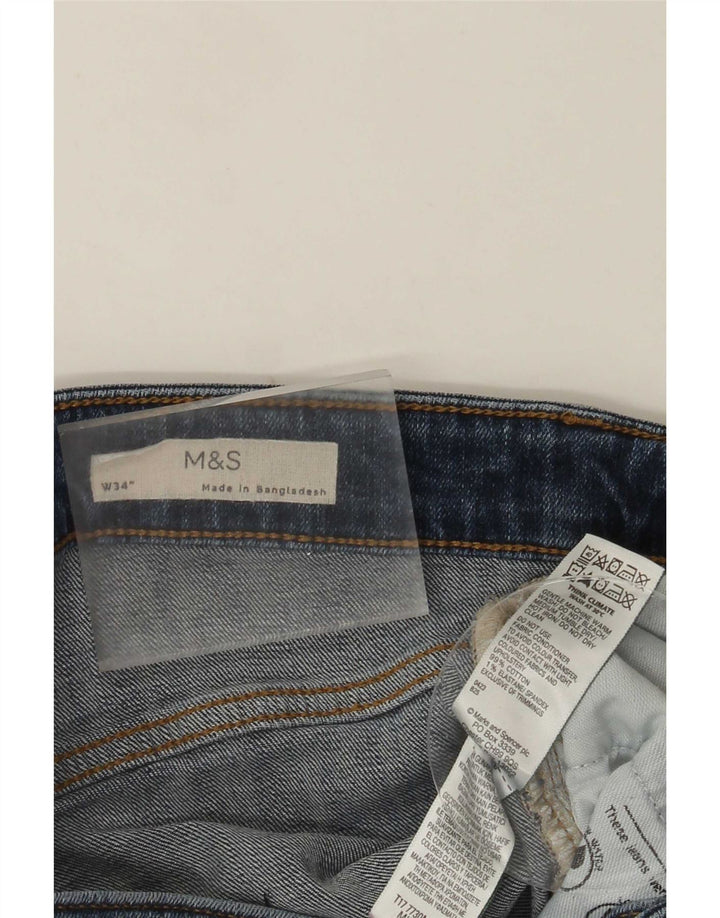 Marks & Spencer Pantaloni scurți din denim pentru bărbați, mari W34, bumbac albastru