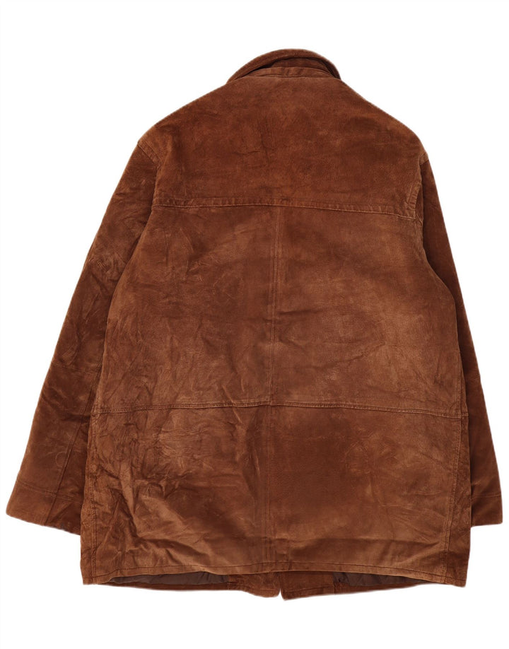 Jachetă vintage pentru bărbați din piele intoarsa IT 56 3XL din piele maro