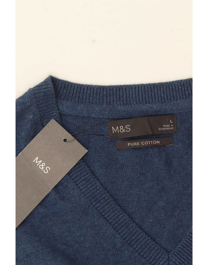 Marks & Spencer Vestă pentru bărbați Tank Top mare din bumbac bleumarin