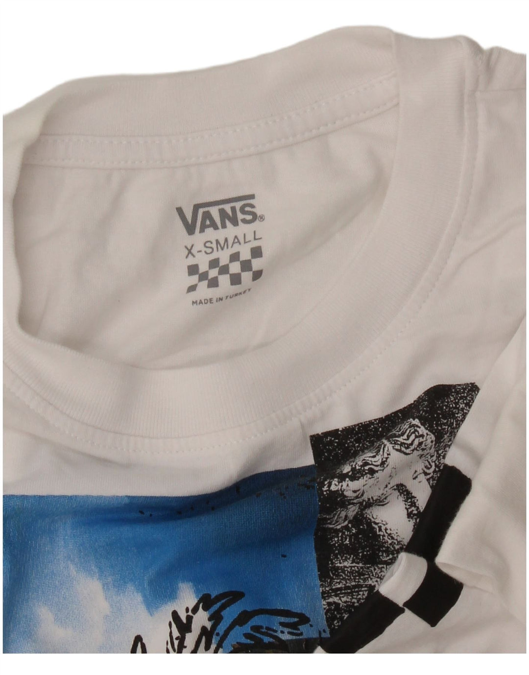 VANS Crop Graphic Top pentru femei cu mânecă lungă UK 6 XS Alb