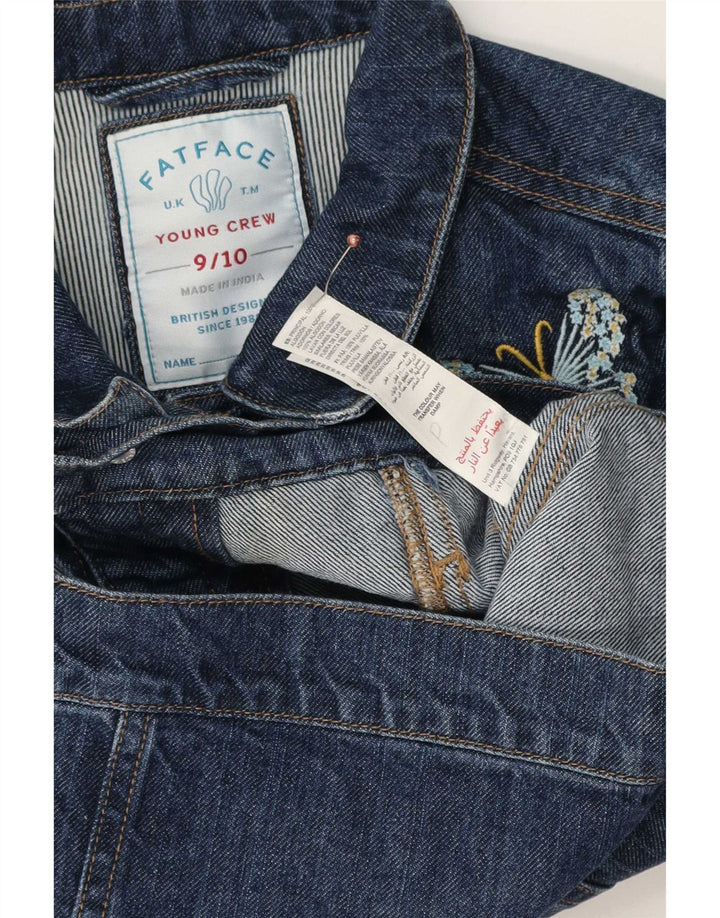 Jachetă Fat Face Fete Denim 9-10 Ani Fluture Bumbac Albastru