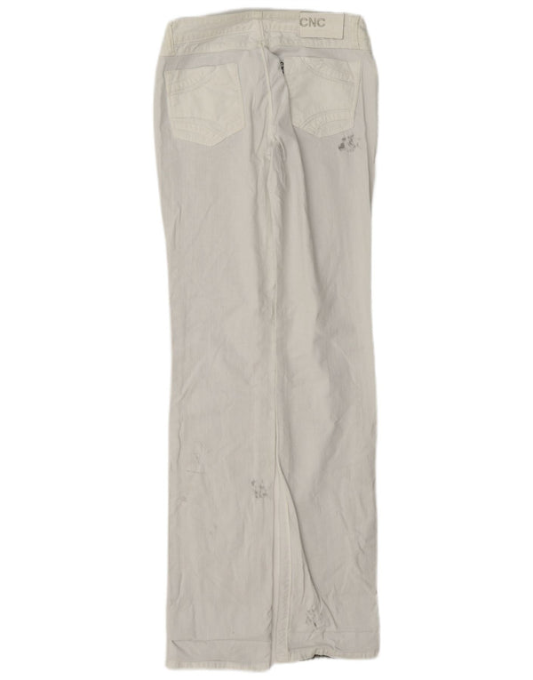 Blugi drepți distressed vintage pentru femei W26 L33 alb