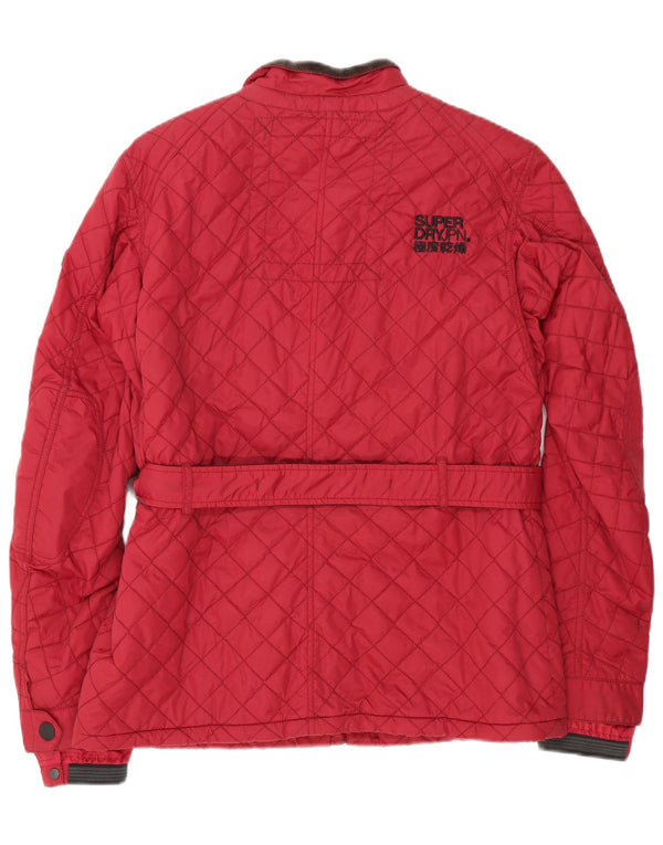 Jachetă matlasată Superdry pentru femei UK 18 XL, nailon roșu