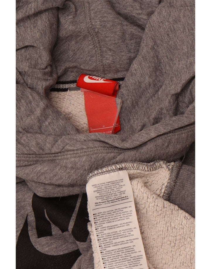 Pulover NIKE pentru damă, cu hanoră grafică UK 10, bumbac, gri mic