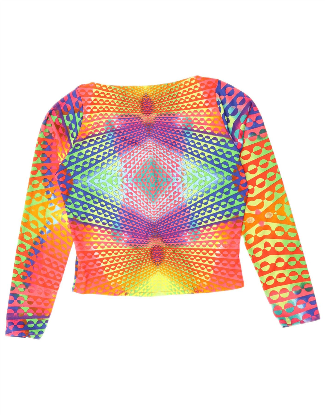 Crop Top pentru femei Naracamicee UK 12 Medium Multicolor Geometric Matase