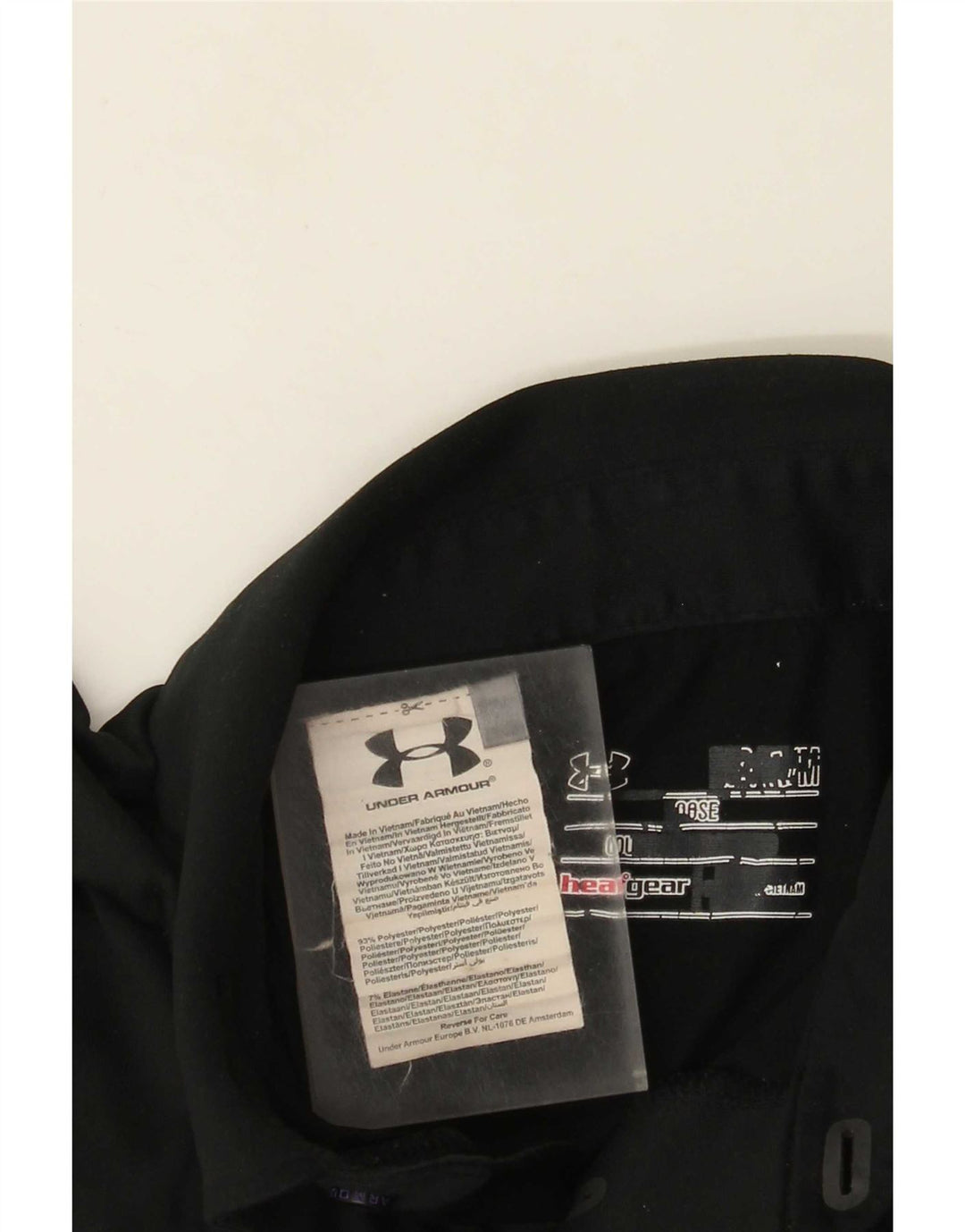 Tricou polo Under Armour Heat Gear pentru bărbați, poliester mediu negru