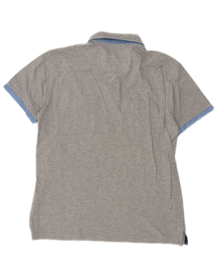 Tricou polo Harmont & Blaine pentru bărbați, bumbac cu pete, gri mediu
