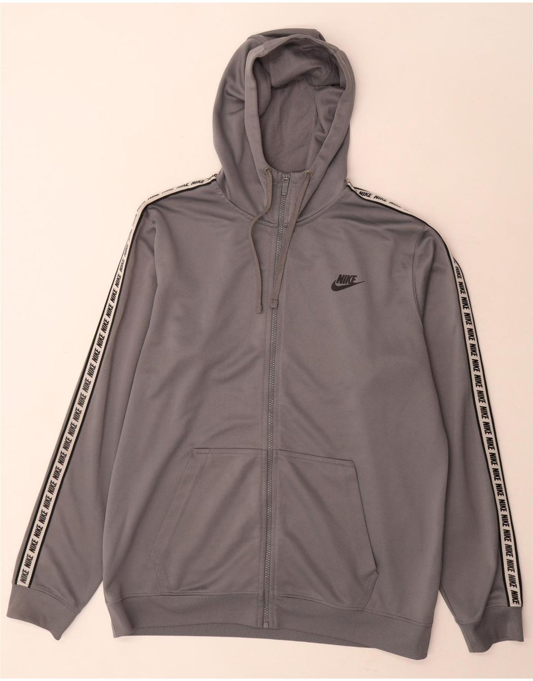 Pulover Nike Graphic Zip pentru bărbați, mare, gri, poliester color bloc