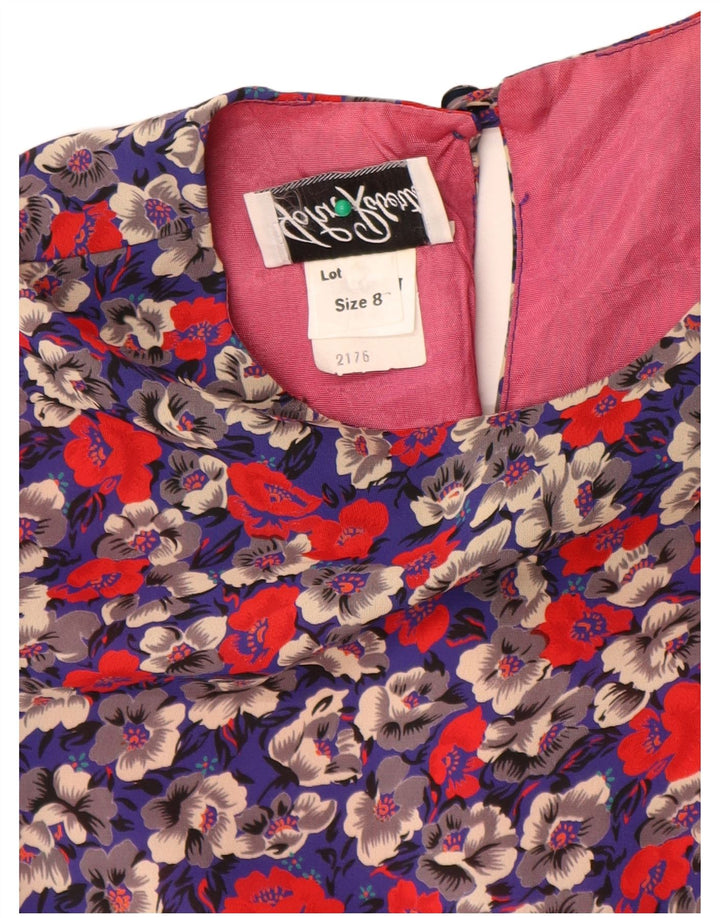 Rochie vintage pentru femei cu mâneci 3/4 US 8 Medium Multicolor Floral
