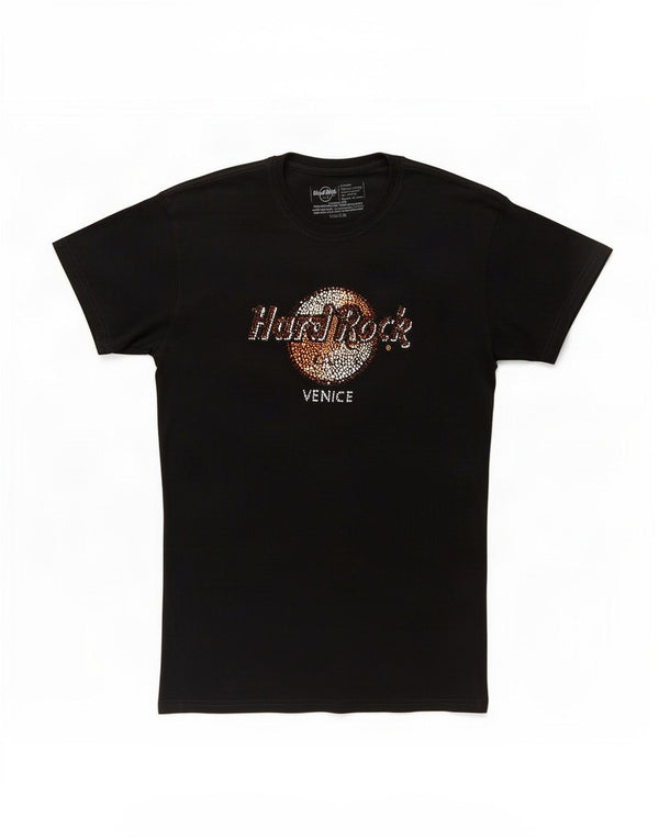 Hard Rock Cafe pentru femei Venice Graphic Tricou Top UK 18 XL Bumbac negru