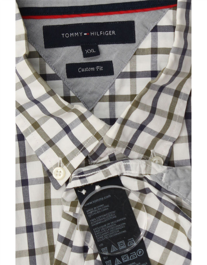 Cămașă personalizată pentru bărbați Tommy Hilfiger, 2XL, bumbac vichy alb