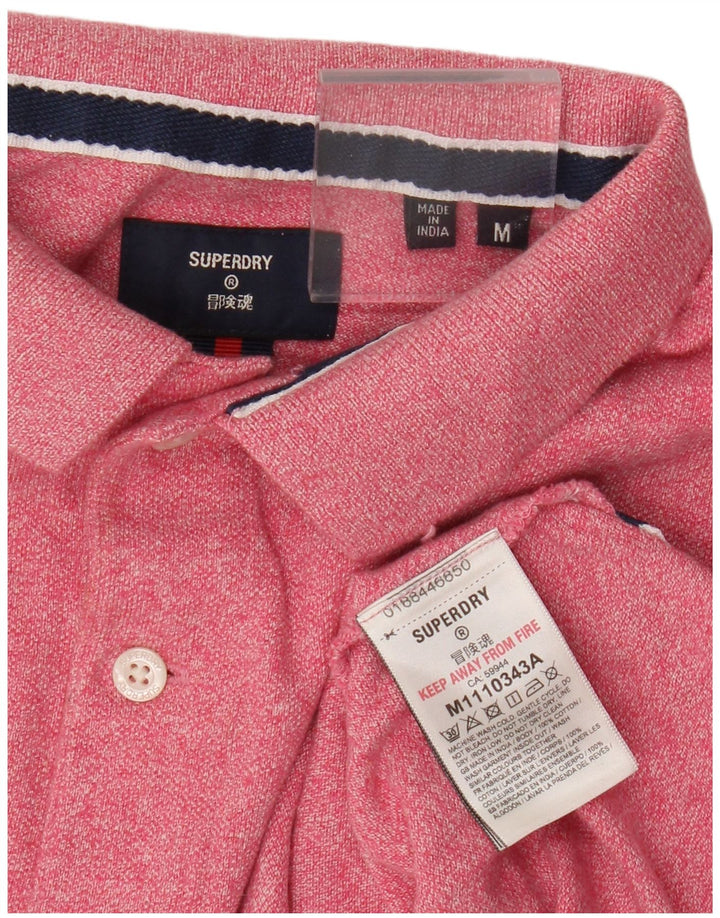 Tricou polo pentru bărbați Superdry, bumbac roz mediu