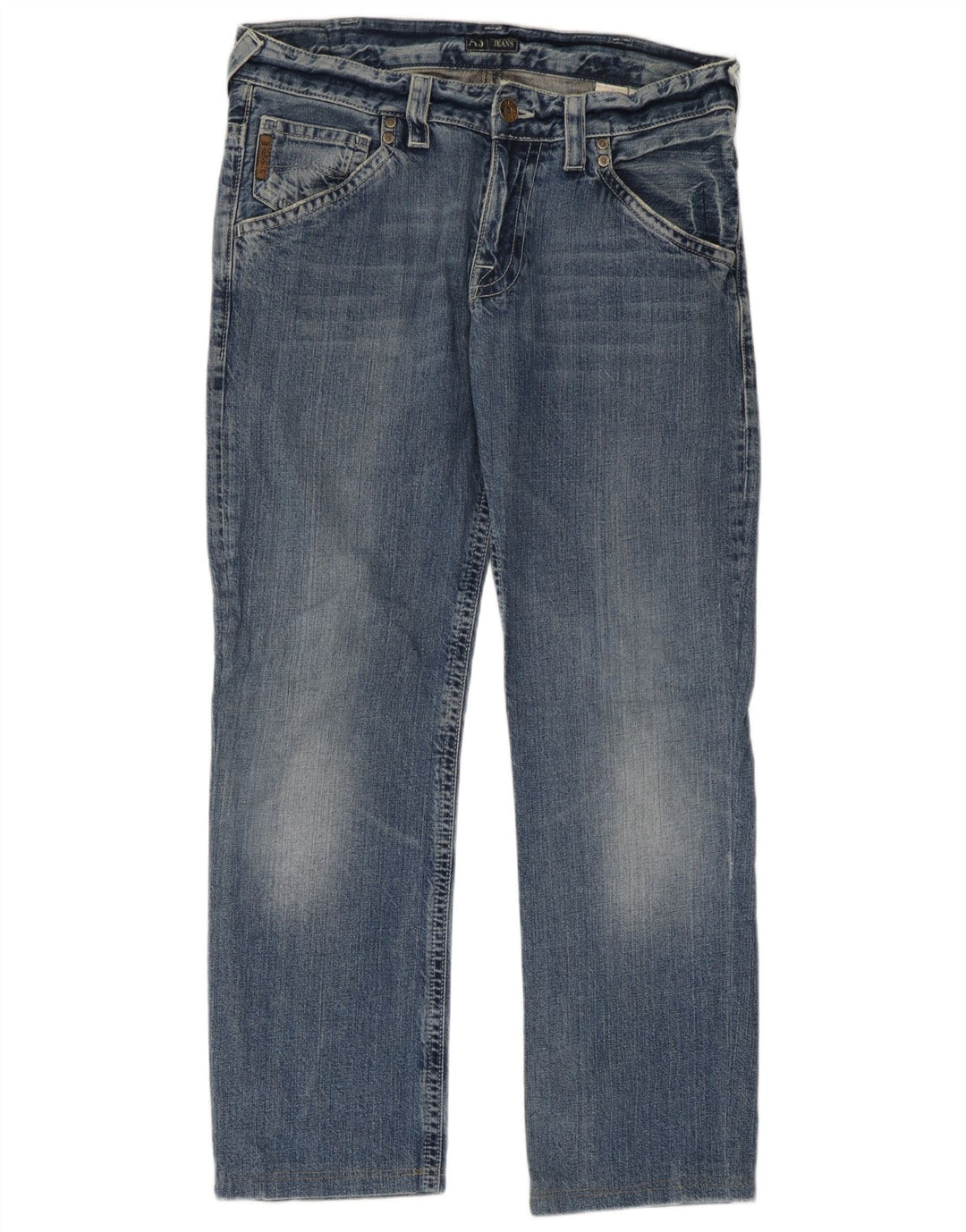 Blugi drepti pentru femei Armani W32 L29 Bumbac albastru