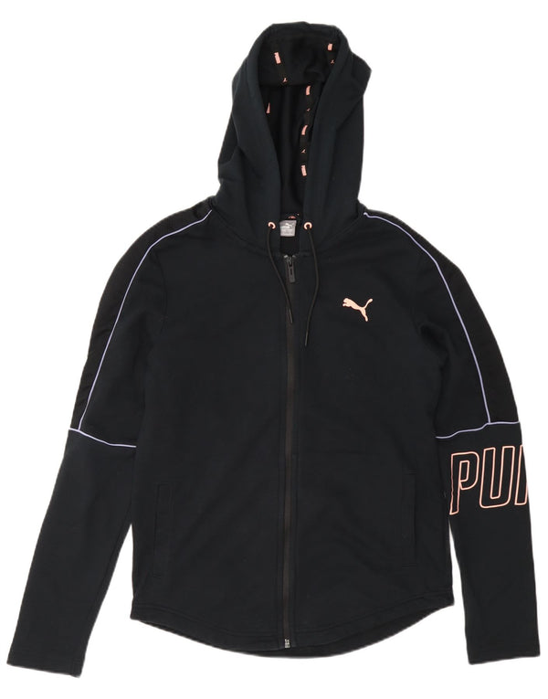 Pulover Puma Graphic Zip pentru femei UK 10 Bumbac bleumarin mic