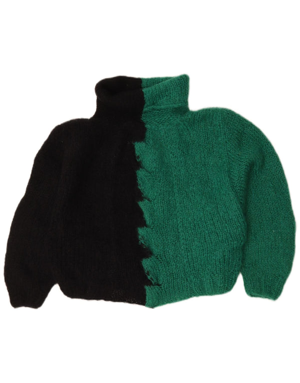 Pulover vintage cu gât rulat pentru femei UK 16, verde, mare