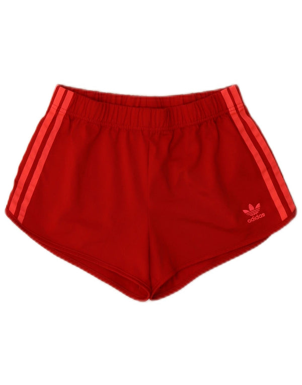 Pantaloni scurți sport Adidas pentru femei UK 4 XS Burgundy Poliester