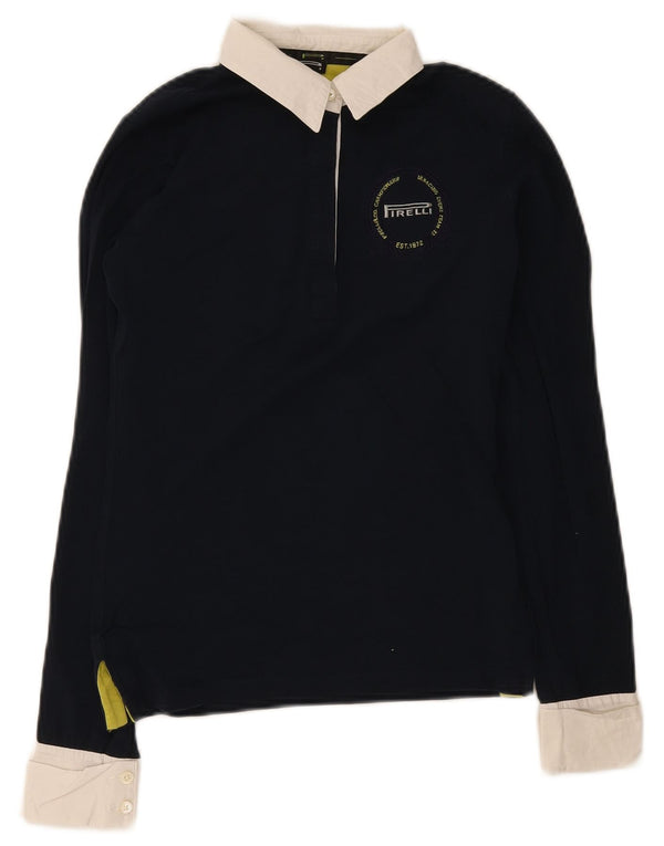 Tricou polo Rugby cu mânecă lungă pentru femei Pirelli UK 6 XS, albastru bleumarin, color block