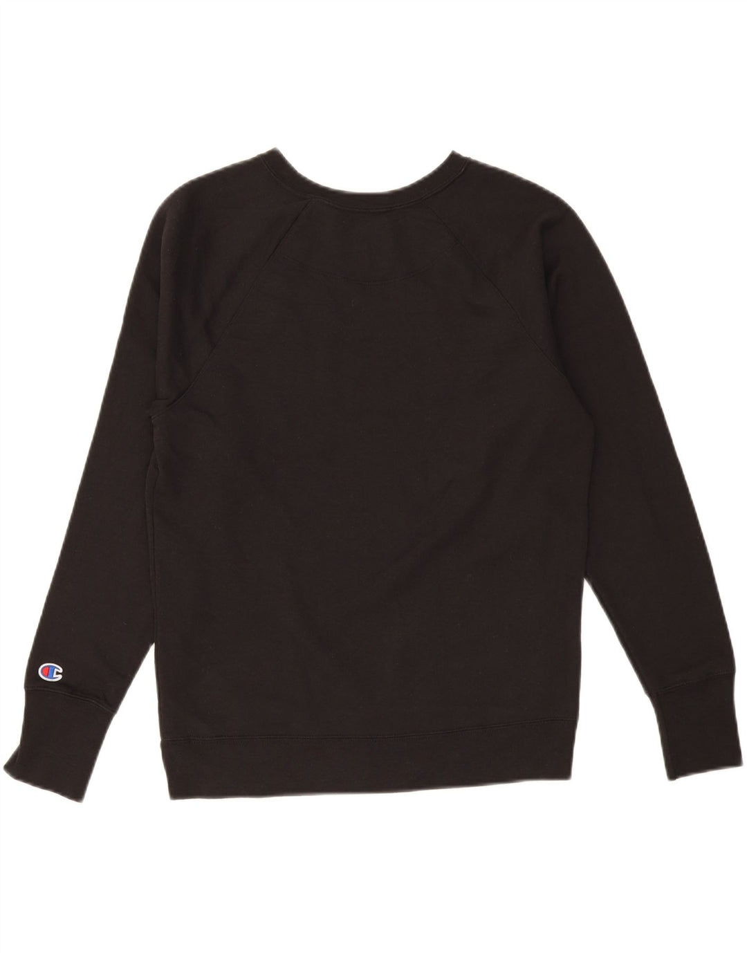 CHAMPION Womens Graphic Sweatshirt Jumper UK 14 Medium Black Cotton Vintage Champion and Second-Hand Champion from Messina Hembry 