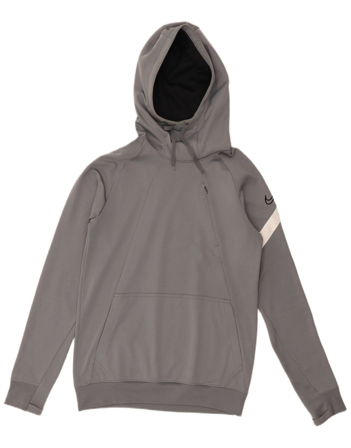 Pulover Nike Dri Fit pentru bărbați cu glugă, mic, gri, poliester