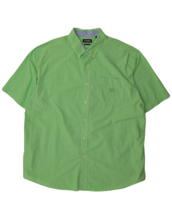 Cămașă cu mânecă scurtă pentru bărbați Chaps Big & Tall, cu mânecă scurtă, 3XL, verde Houndstooth