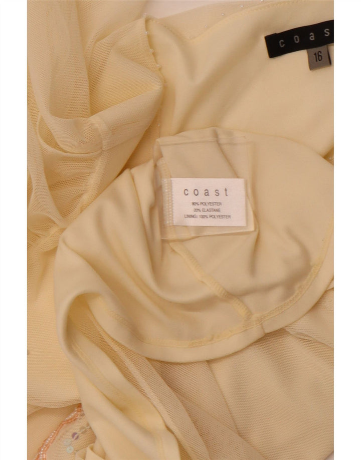 COAST pentru femei Crop See Through Bluze Top UK 16 Poliester galben mare