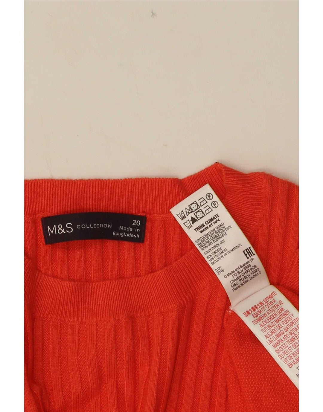 Bluză pentru femei Marks & Spencer, UK 20 2XL, viscoză portocalie