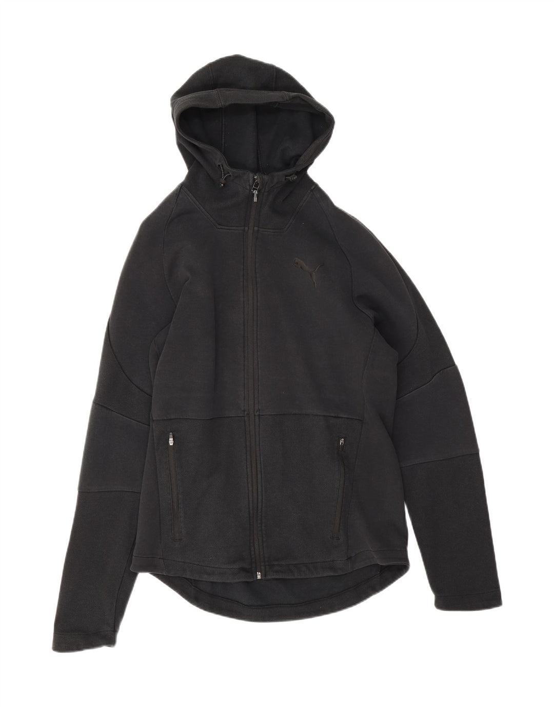 Pulover Puma pentru bărbați, cu fermoar, bumbac, negru