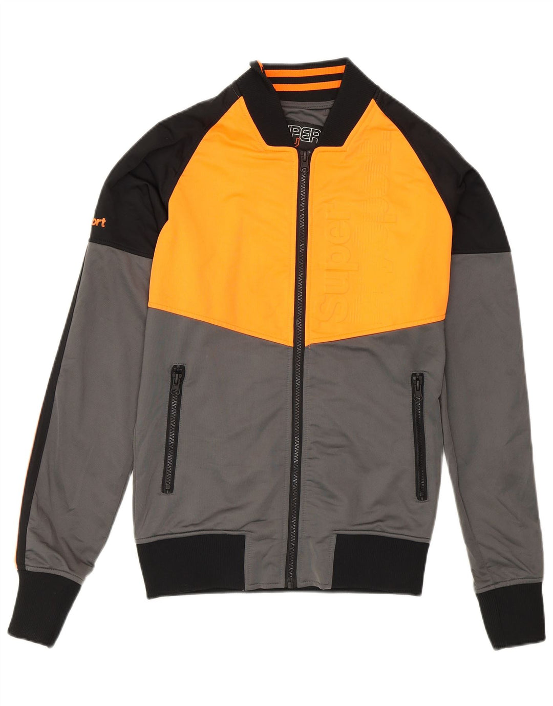 Jachetă de trening pentru bărbați Superdry, gri mic, poliester color bloc