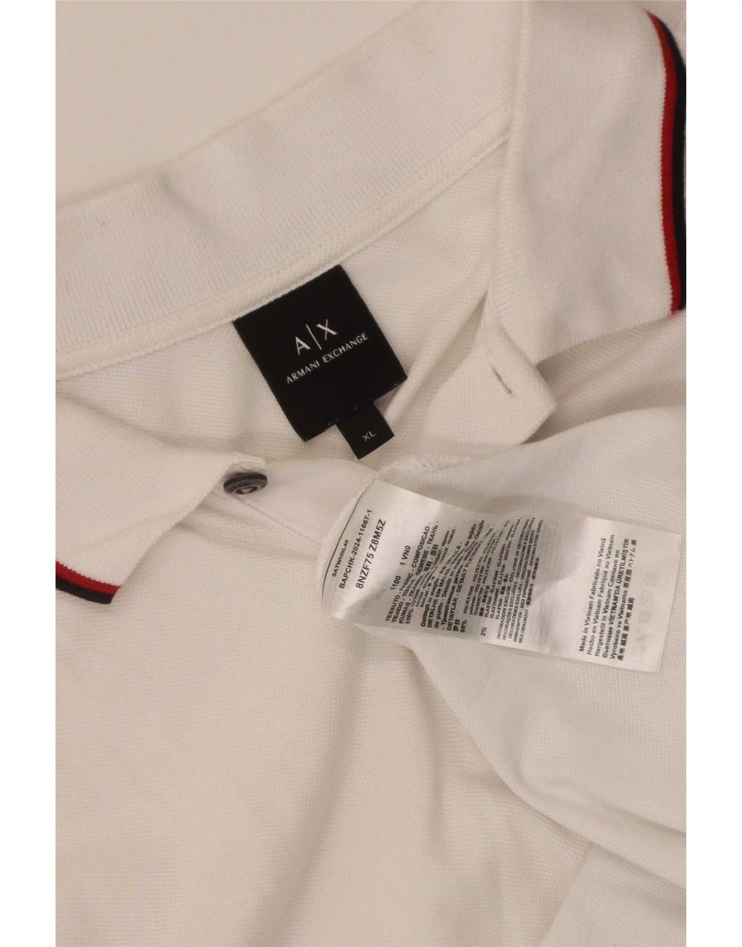Cămașă polo pentru bărbați Armani Exchange XL Bumbac alb