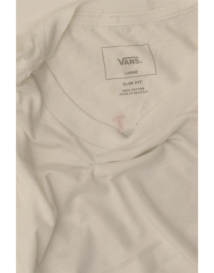Tricou grafic pentru bărbați VANS Slim Fit Top mare alb