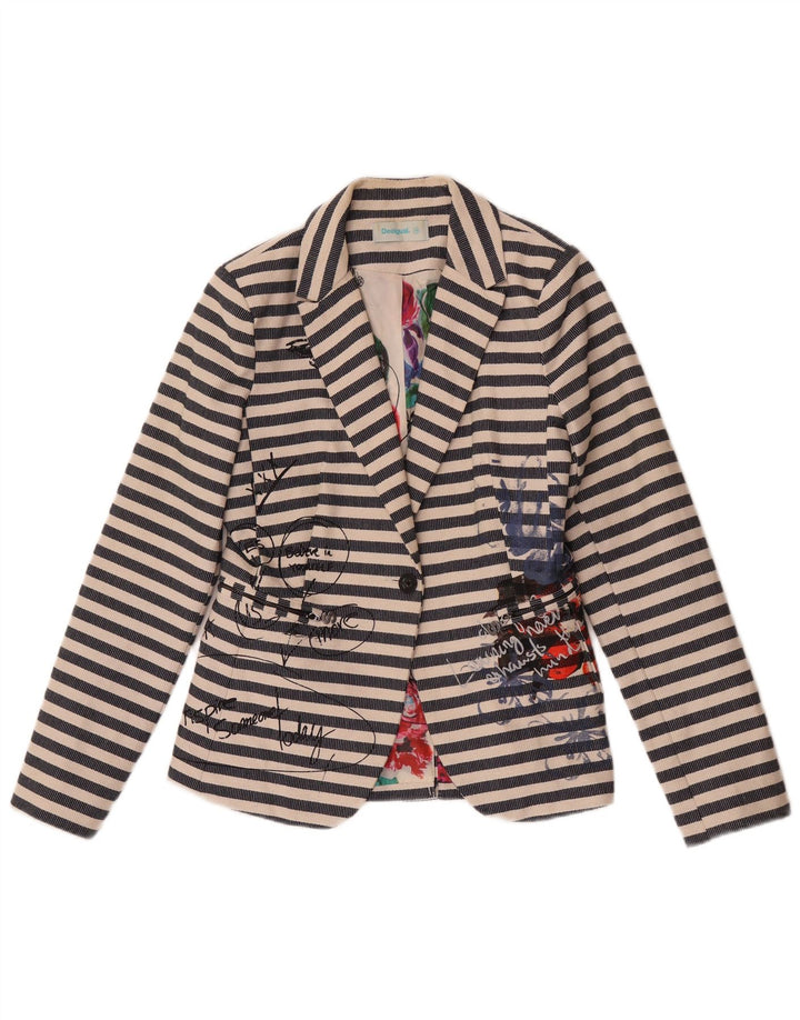 Jachetă Blazer Desigual pentru femei cu grafică EU 38 Medium Bleumarin cu dungi