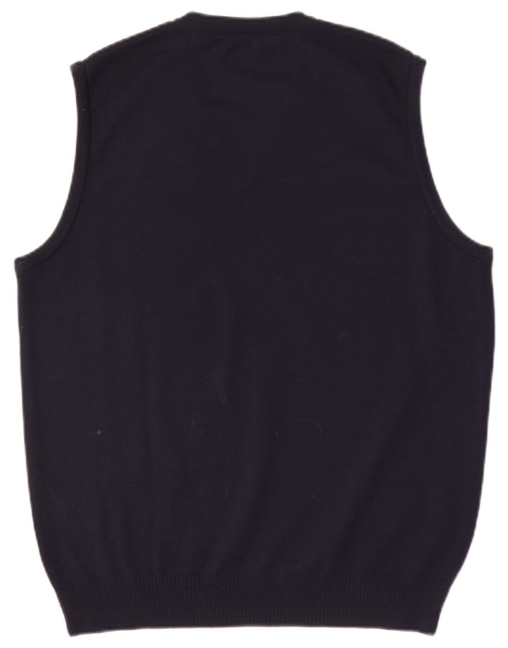 Maerz Muenchen Mens Vest Tank Top IT 50 Medium Bleumarin Lână