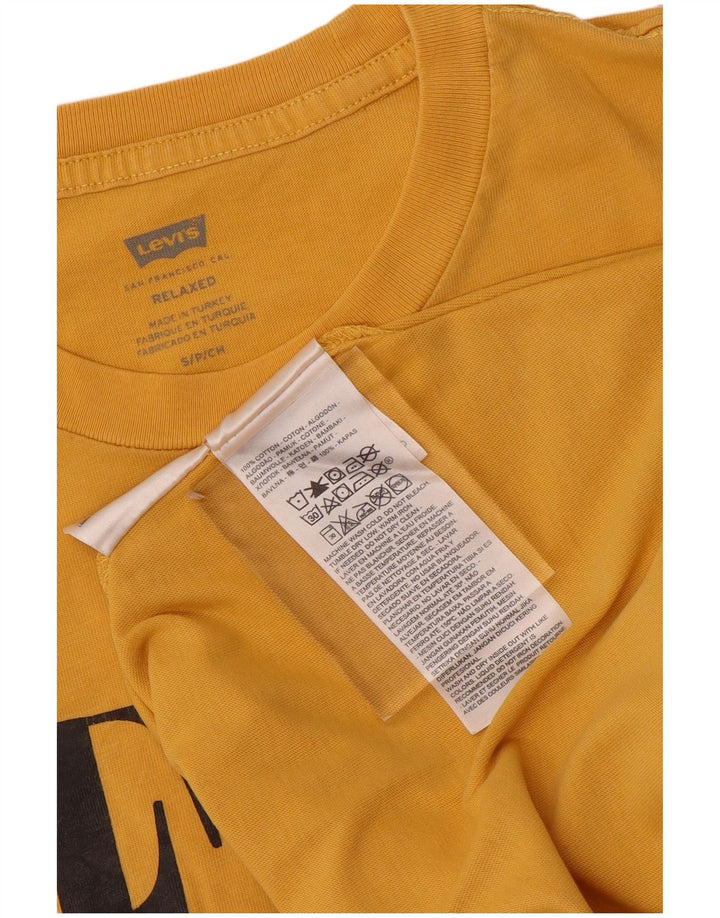 Tricou cu grafic relaxat Levi's pentru bărbați Top mic din bumbac galben