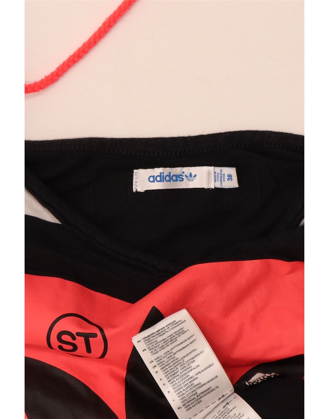 Vestă crop grafică Adidas pentru femei EU 38, bumbac color bloc negru mic