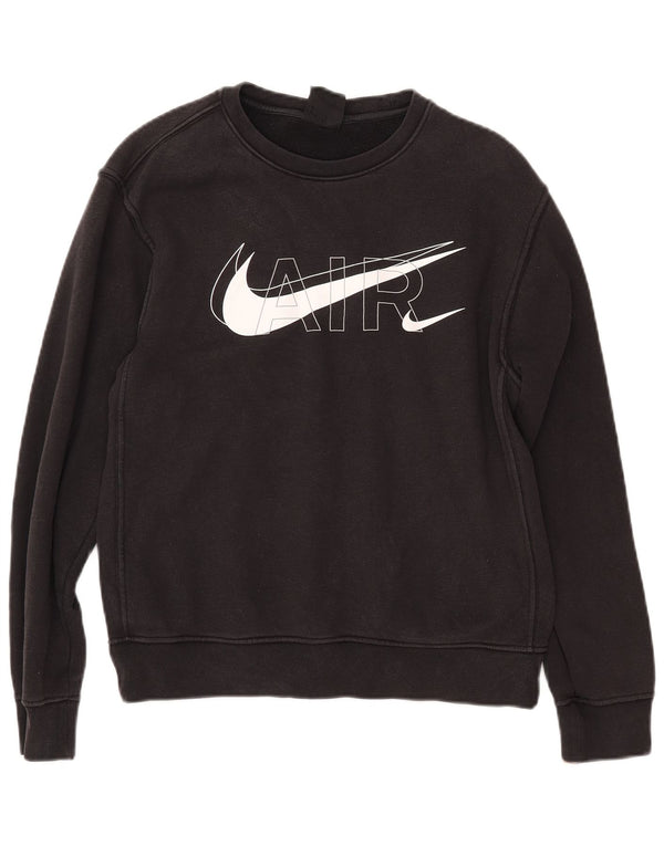 Pulover cu grafic supradimensionat NIKE pentru femei UK 10 mic bumbac negru