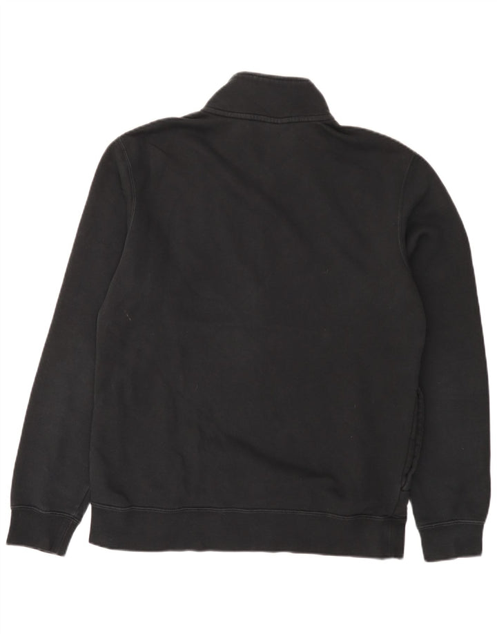 Pulover Nike pentru bărbați, cu fermoar, cu gât, bumbac mediu negru