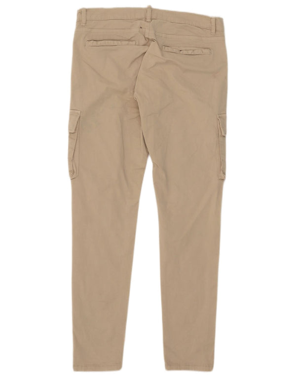 Pantaloni cargo slim pentru bărbați Zara EU 42 Large W32 L31 Bej Bumbac