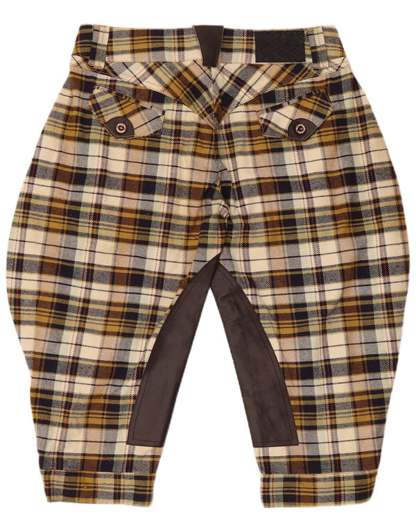 Pantaloni de călărie Capri Vintage pentru femei IT 42 Medium W32 L19 Bej carouri