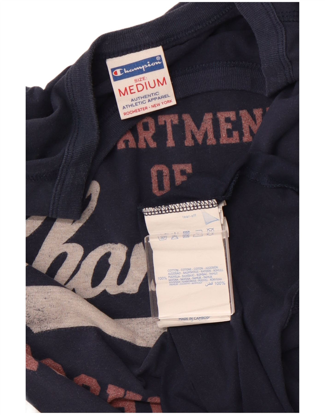 Bărbați CHAMPION Rochester Graphic Top cu mânecă lungă, mediu, bleumarin, bumbac