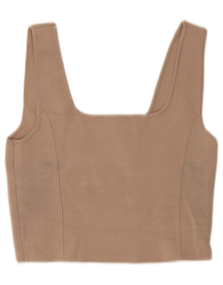 Crop Top Femei Zara UK 12 Medium Bej Nylon