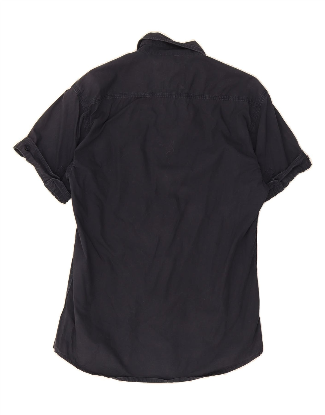 JACK & JONES Mens Short Sleeve Shirt Medium Navy Blue Cotton Vintage Jack & Jones and Second-Hand Jack & Jones from Messina Hembry 