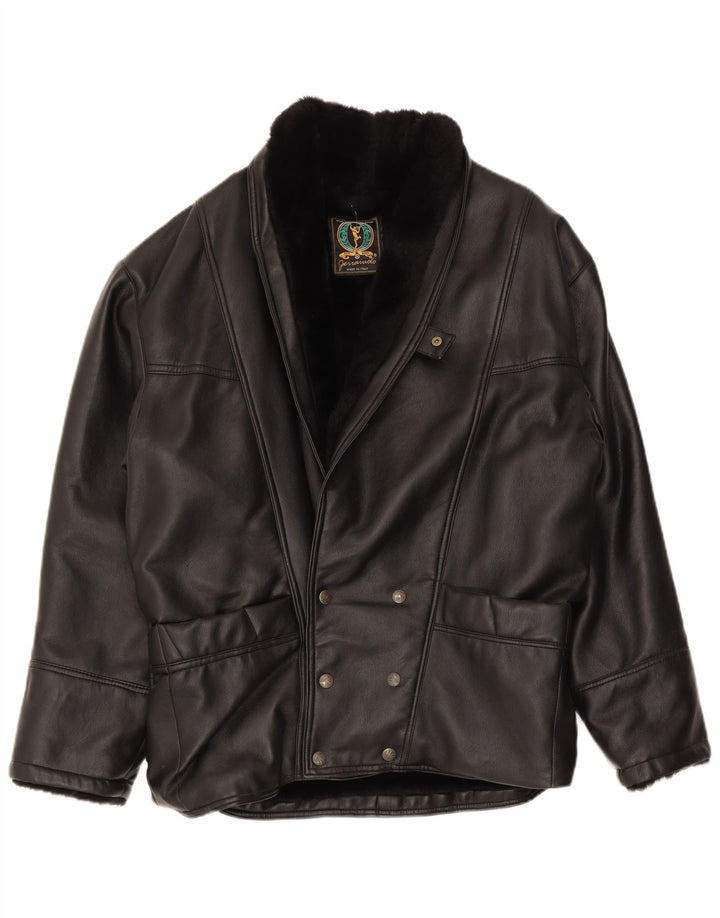 Jachetă pentru bărbați Alta Moda din shearling dublu piept UK 42 XL din shearling negru
