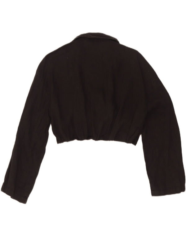 Bluză cămașă înfășurată pentru femei Zara UK 12 Medium Negru